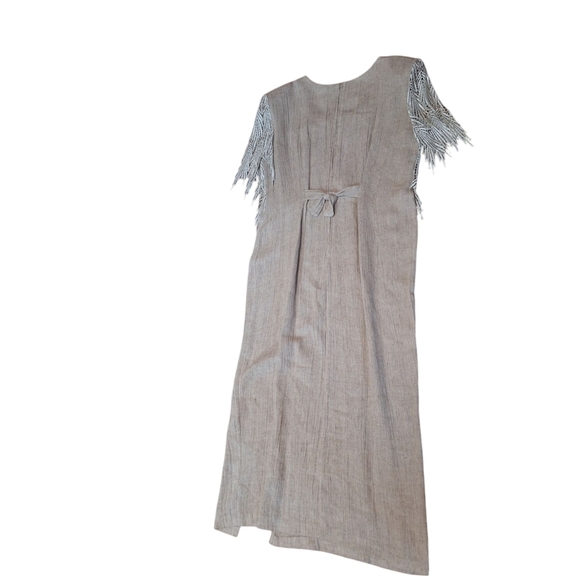 Stunning Vintage CARMIN ACQUARIUM USA MIDI length Dress Embroidery FLAPPER MED - Picture 5 of 8